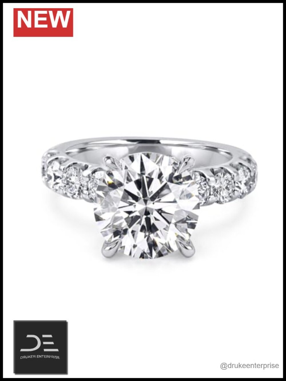 2.75CT Round Cut Solitaire Engagement Ring 925 Sterling Silver